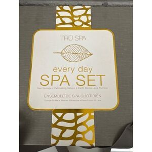 Tru Spa Everyday Spa Set Sea Sponge/Exfoliating Gloves/ Earth Stone Lava Pumice